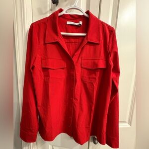 Red Calvin Klein Long Sleeve Button-up